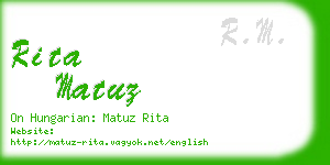 rita matuz business card